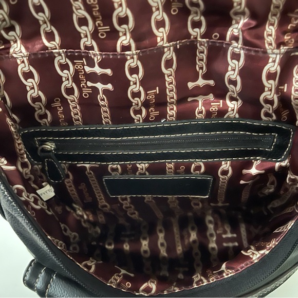 Tignanello Backpack Handbag Purse Leather Black - Picture 8 of 16
